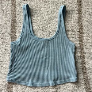 Light blue ribbed crop tank top from old navy